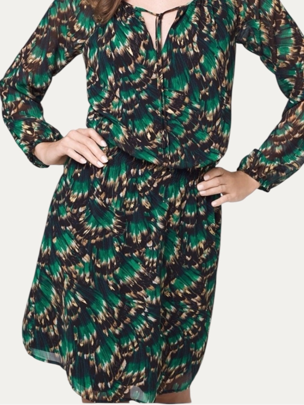 White House Black Market Vibrant Abstract Patterned Blouson Dress Women's Size 2